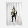 Specter Of Shirai Ryu Sumi-e-None-Polyester-Shower Curtain-Astrobot Invention
