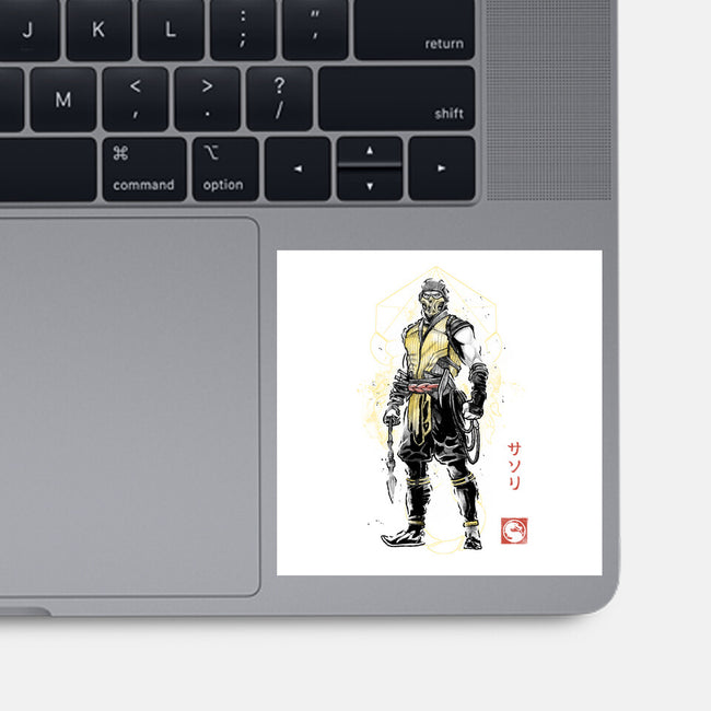 Specter Of Shirai Ryu Sumi-e-None-Glossy-Sticker-Astrobot Invention