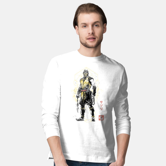 Specter Of Shirai Ryu Sumi-e-Mens-Long Sleeved-Tee-Astrobot Invention