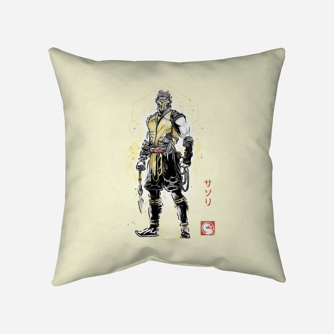 Specter Of Shirai Ryu Sumi-e-None-Removable Cover w Insert-Throw Pillow-Astrobot Invention