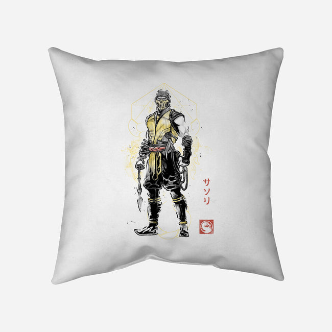 Specter Of Shirai Ryu Sumi-e-None-Removable Cover w Insert-Throw Pillow-Astrobot Invention