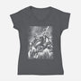 Giant Under The Rain-Womens-V-Neck-Tee-zascanauta