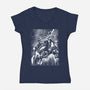 Giant Under The Rain-Womens-V-Neck-Tee-zascanauta