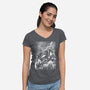 Giant Under The Rain-Womens-V-Neck-Tee-zascanauta