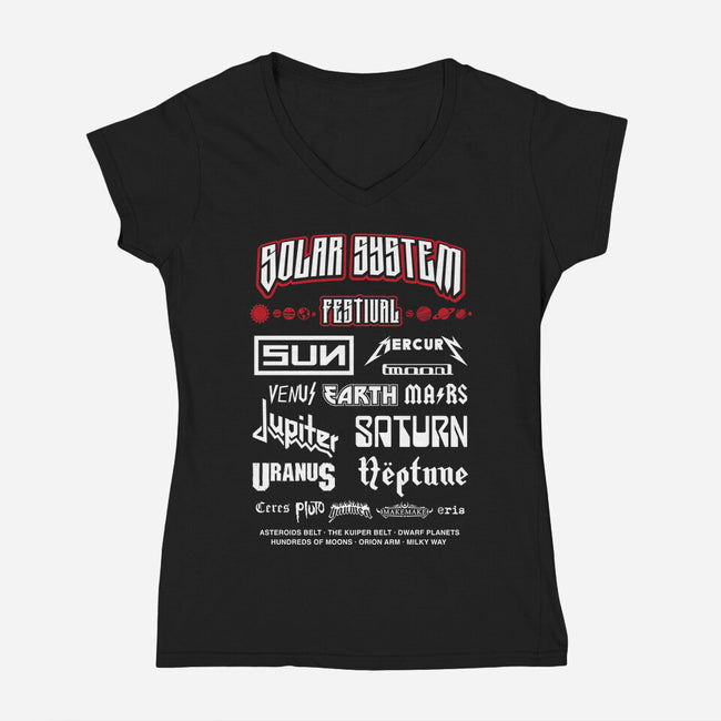 Solar System Festival-Womens-V-Neck-Tee-DrMonekers