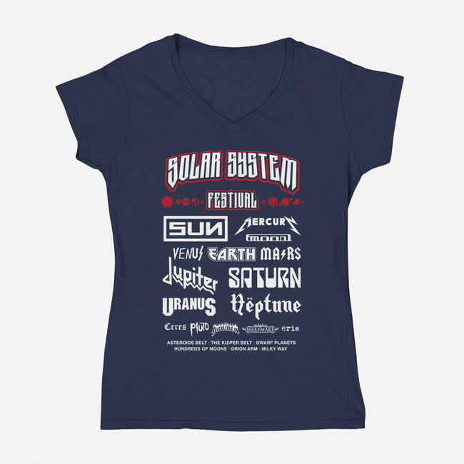 Solar System Festival-Womens-V-Neck-Tee-DrMonekers
