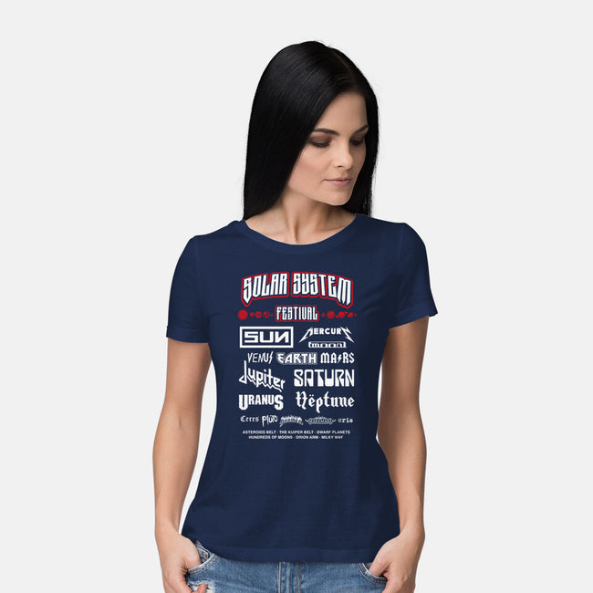 Solar System Festival-Womens-Basic-Tee-DrMonekers