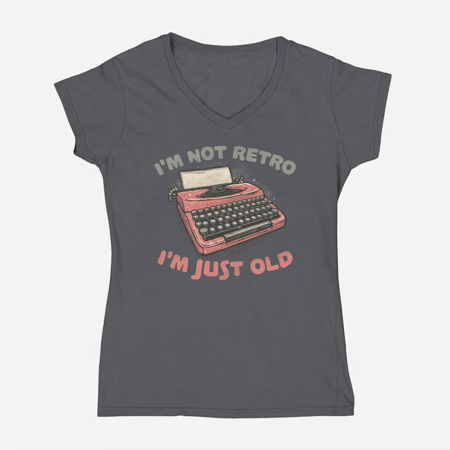 Not Retro-Womens-V-Neck-Tee-glitchygorilla