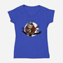 My Neighbor & The Two Strings-Womens-V-Neck-Tee-Boggs Nicolas