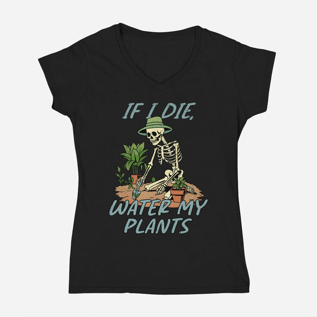 Don't Forget To Water My Plants-Womens-V-Neck-Tee-dandingeroz
