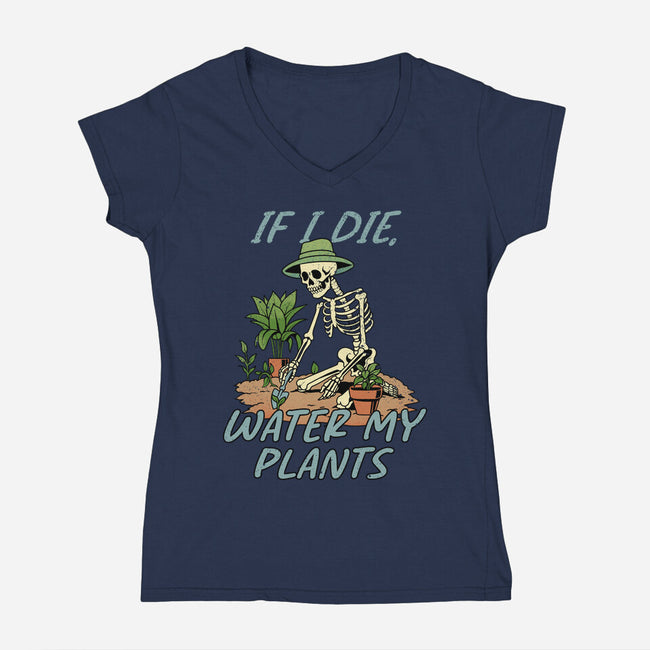 Don't Forget To Water My Plants-Womens-V-Neck-Tee-dandingeroz