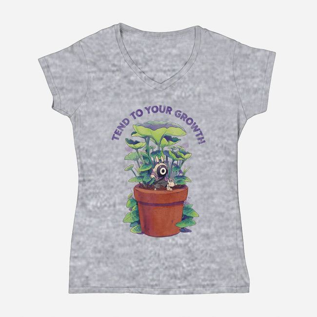 Tend To Your Growth-Womens-V-Neck-Tee-Bruno Mota