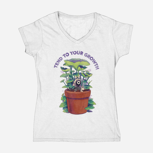 Tend To Your Growth-Womens-V-Neck-Tee-Bruno Mota