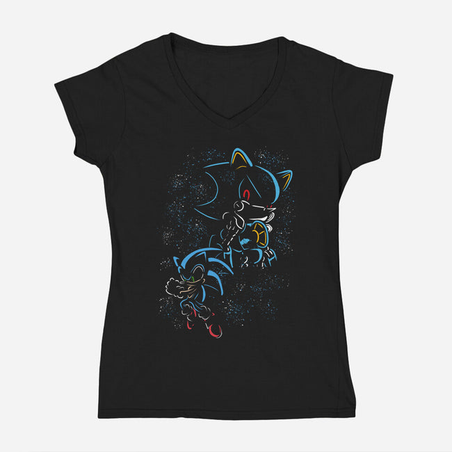 Cyber Menace-Womens-V-Neck-Tee-nickzzarto