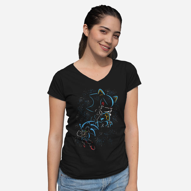 Cyber Menace-Womens-V-Neck-Tee-nickzzarto