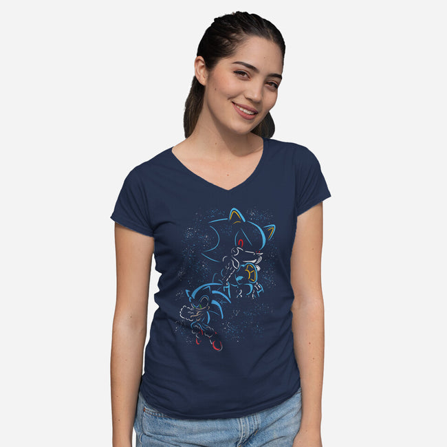 Cyber Menace-Womens-V-Neck-Tee-nickzzarto