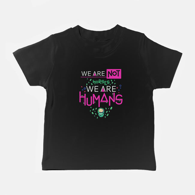 We Are Humans-Baby-Basic-Tee-Geekydog