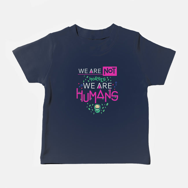 We Are Humans-Baby-Basic-Tee-Geekydog