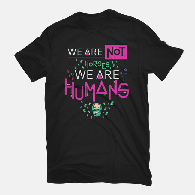 We Are Humans-Womens-Fitted-Tee-Geekydog