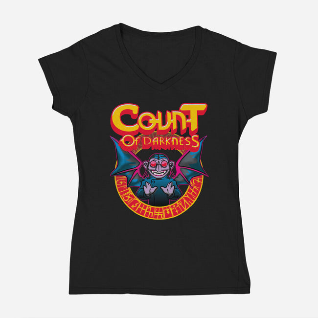 Count Of Darkness-Womens-V-Neck-Tee-Samuel
