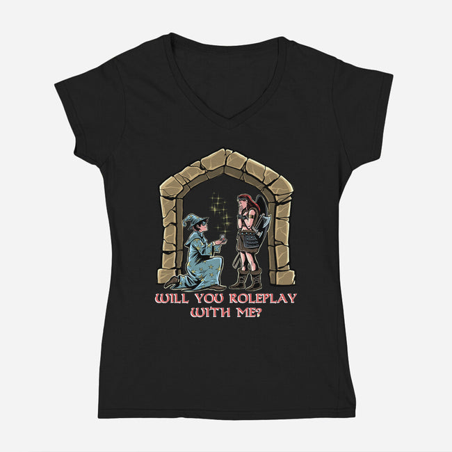 Crit Or Fumble-Womens-V-Neck-Tee-zascanauta
