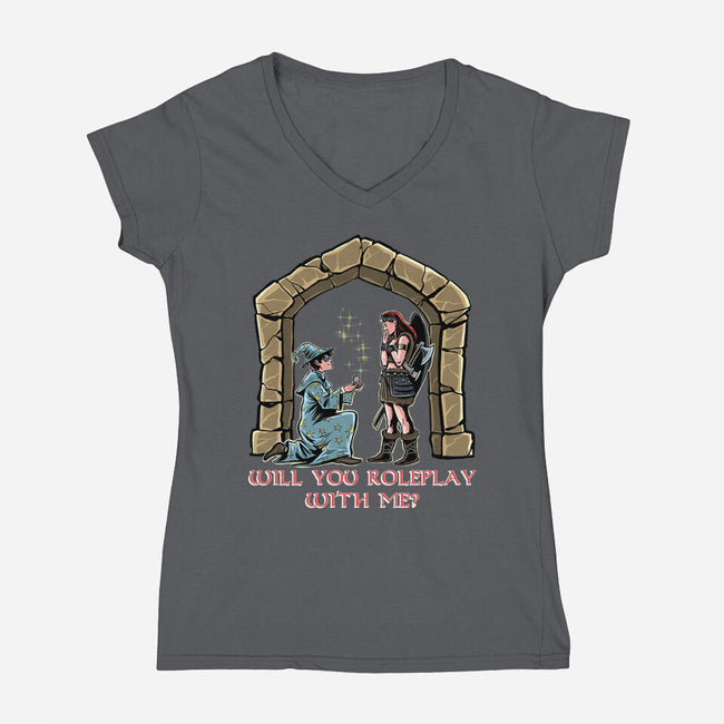 Crit Or Fumble-Womens-V-Neck-Tee-zascanauta