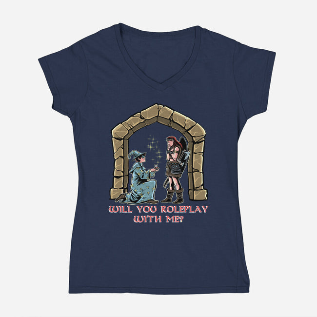 Crit Or Fumble-Womens-V-Neck-Tee-zascanauta