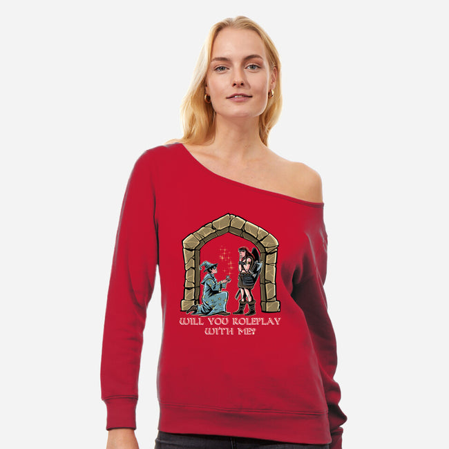 Crit Or Fumble-Womens-Off Shoulder-Sweatshirt-zascanauta