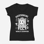 Overthinking World Champion-Womens-V-Neck-Tee-fanfabio