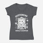 Overthinking World Champion-Womens-V-Neck-Tee-fanfabio