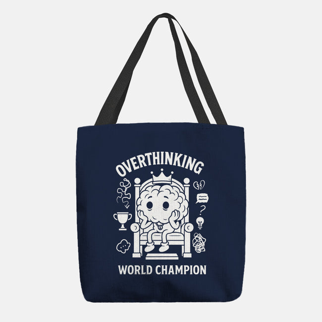 Overthinking World Champion-None-Basic Tote-Bag-fanfabio