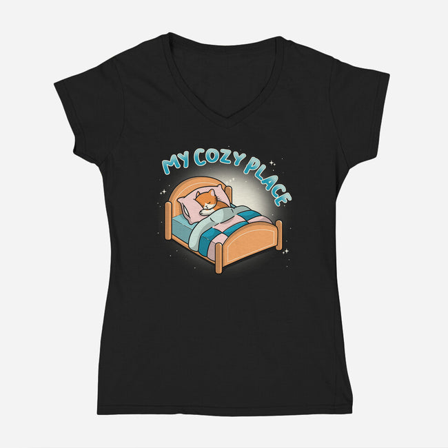My Cozy Place-Womens-V-Neck-Tee-Freecheese