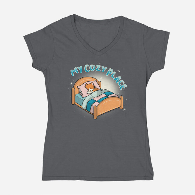 My Cozy Place-Womens-V-Neck-Tee-Freecheese