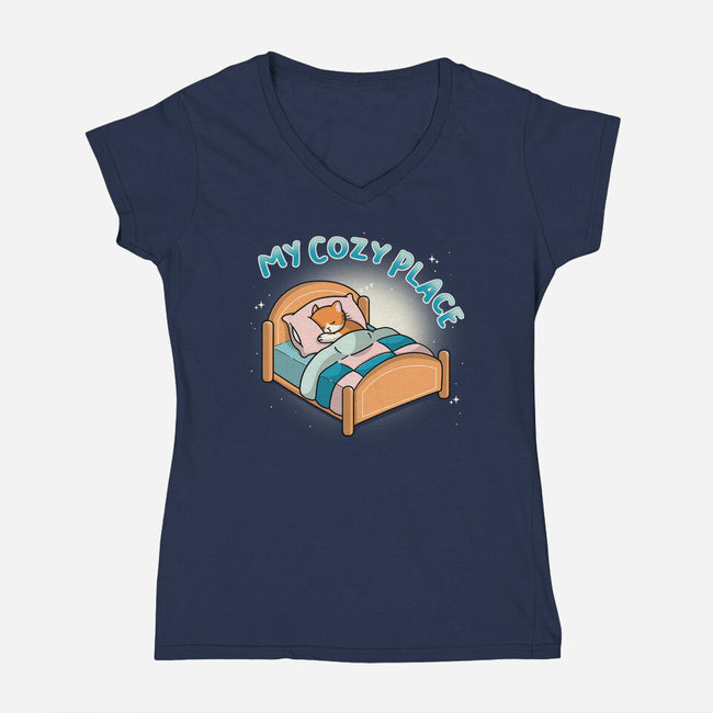 My Cozy Place-Womens-V-Neck-Tee-Freecheese