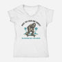 Have You Seen Him Shred-Womens-V-Neck-Tee-glitchygorilla