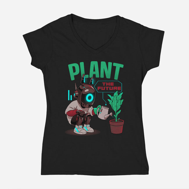 Plant The Future-Womens-V-Neck-Tee-Bruno Mota