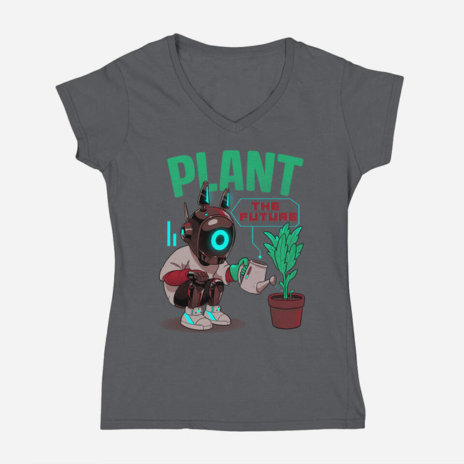Plant The Future-Womens-V-Neck-Tee-Bruno Mota