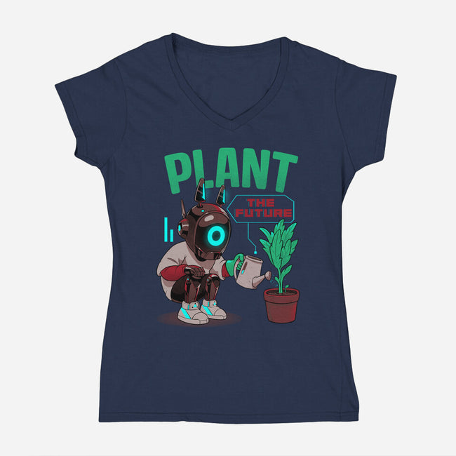 Plant The Future-Womens-V-Neck-Tee-Bruno Mota