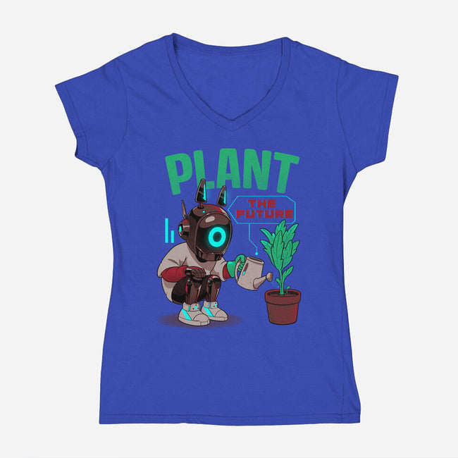 Plant The Future-Womens-V-Neck-Tee-Bruno Mota