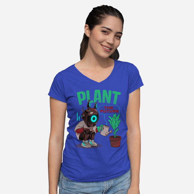 Plant The Future-Womens-V-Neck-Tee-Bruno Mota