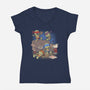 Cowabunga Couch Party-Womens-V-Neck-Tee-Popnotic