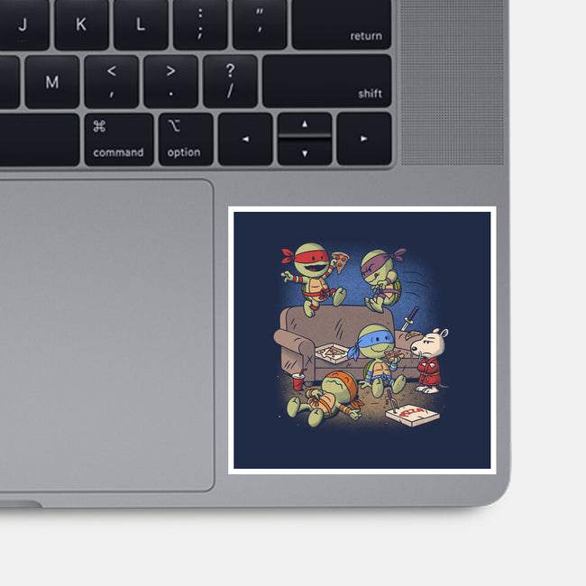 Cowabunga Couch Party-None-Glossy-Sticker-Popnotic