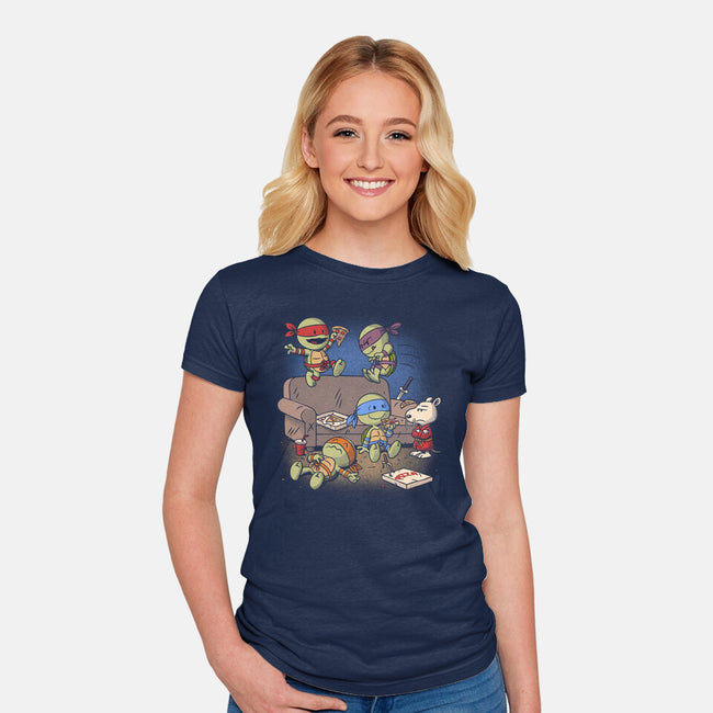 Cowabunga Couch Party-Womens-Fitted-Tee-Popnotic