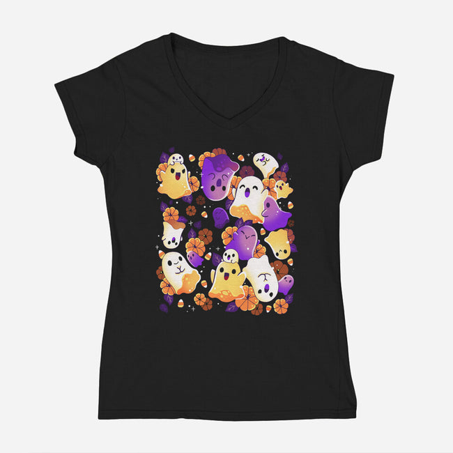 Ghost Autumn-Womens-V-Neck-Tee-Vallina84