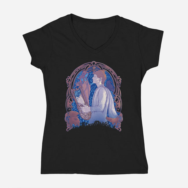 Orpheus Song-Womens-V-Neck-Tee-Ionfox