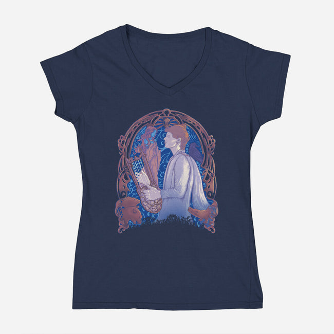 Orpheus Song-Womens-V-Neck-Tee-Ionfox