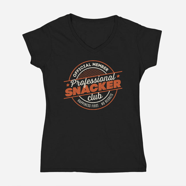 Professional Snackers-Womens-V-Neck-Tee-Popnotic