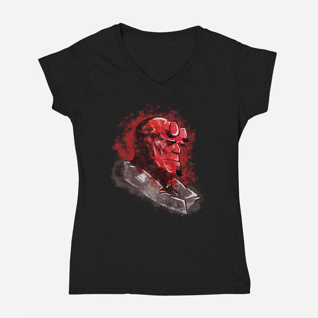 Hell Splash-Womens-V-Neck-Tee-nickzzarto