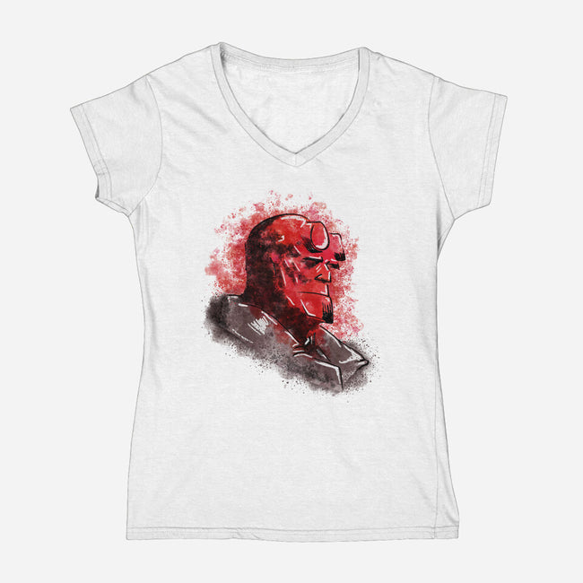 Hell Splash-Womens-V-Neck-Tee-nickzzarto
