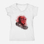 Hell Splash-Womens-V-Neck-Tee-nickzzarto